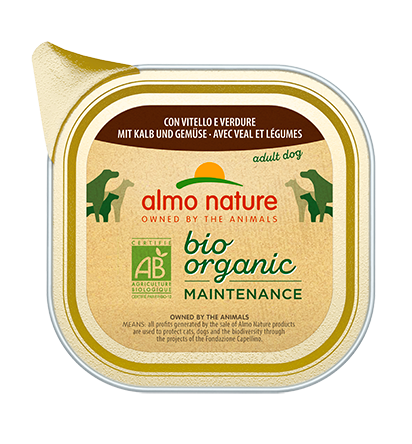 Almo Nature Organic Organic Dogs Maintenance - Tray - Veal and Vegetables