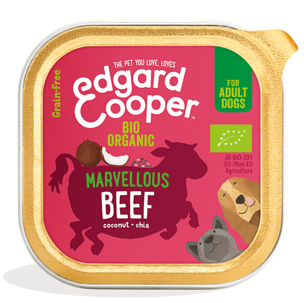 Edgard & Cooper adult dog tray - ORGANIC beef (100 gr)