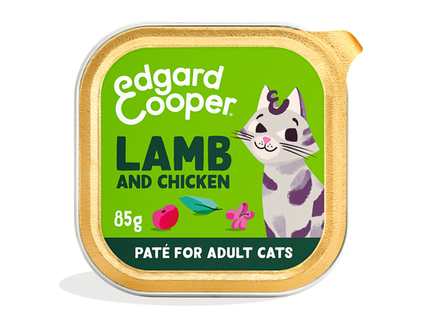 Edgard & Cooper adult cat food tray - lamb and chicken (85 gr)