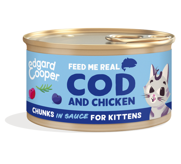 Edgard & Cooper kitten sauce pieces - cod and chicken (85 gr)