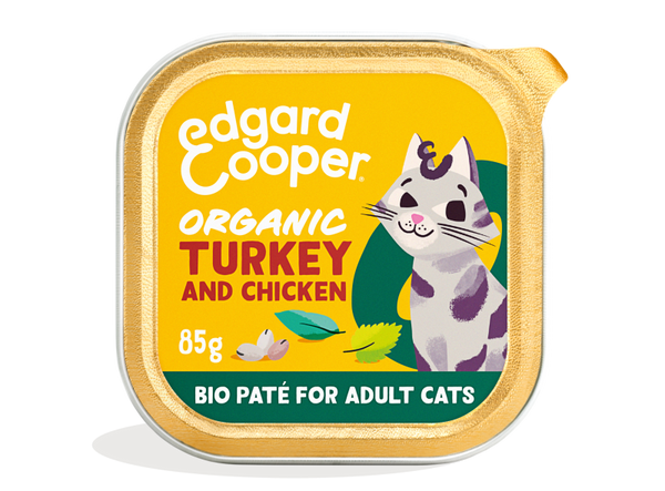 Edgard & Cooper adult cat food tray - BIO turkey (85 gr)