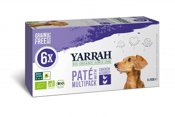 Yarrah organic multi-pack for dogs - chicken & turkey (6x150gr)