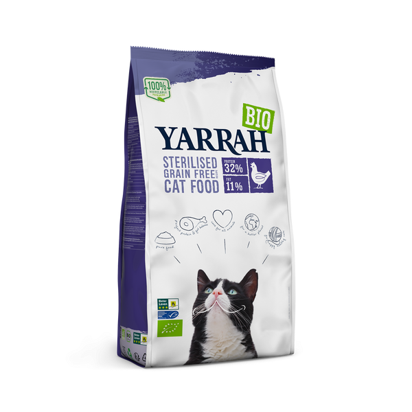 Yarrah organic croquettes without cereals for sterilized cats