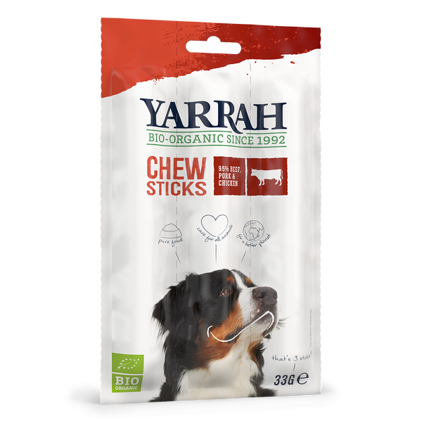 Yarrah organic chew sticks for dogs - beef (33gr)